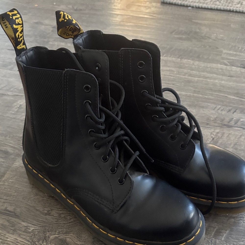 Dr. Martens Black Leather Combat Boots